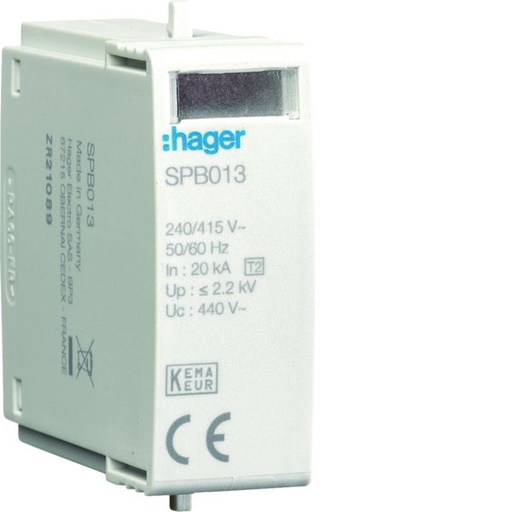 [HAG-SPB013] Cartouches pour parafoudre de type 2 Imax 40kA SPB013