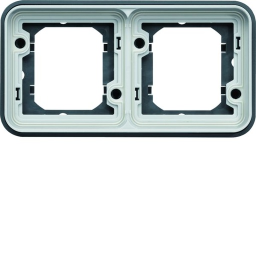 [HAG-WNA402] Support double étanche Cubyko pour montage encastré horizontal, IP55, Gris WNA402