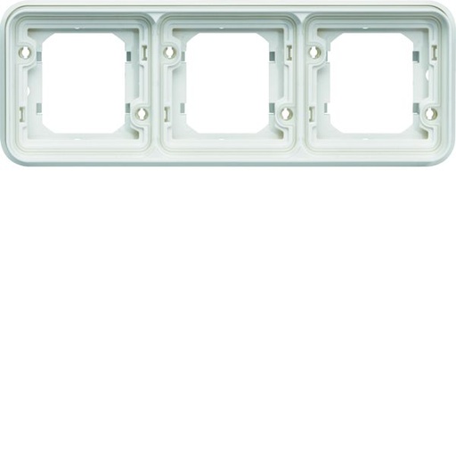 [HAG-WNA403B] Support triple étanche Cubyko pour montage encastré horizontal, IP55, Blanc WNA403B
