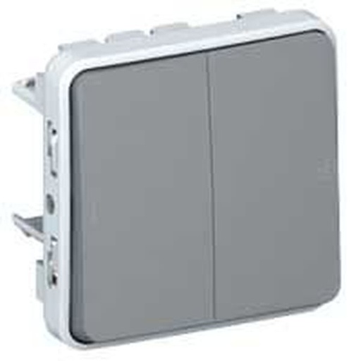 [LEG069545] Double Poussoir No+Nf Plexo Composable Ip55 10A Gris legrand 069545