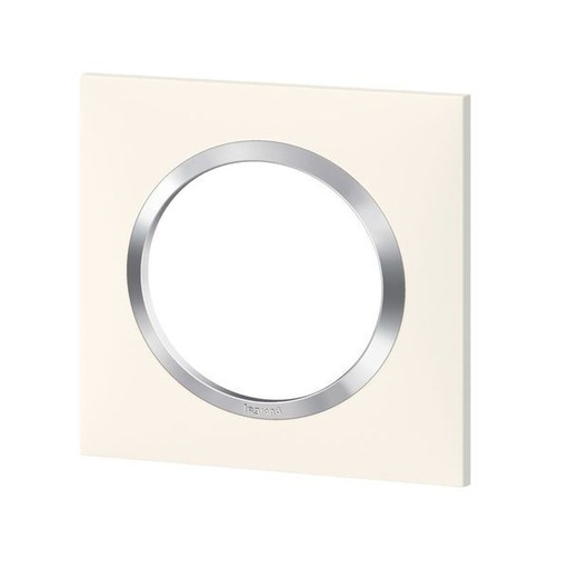 [LEG600841] Plaque Carrée Dooxie 1 Poste Finition Blanc Avec Bague Effet legrand 600841