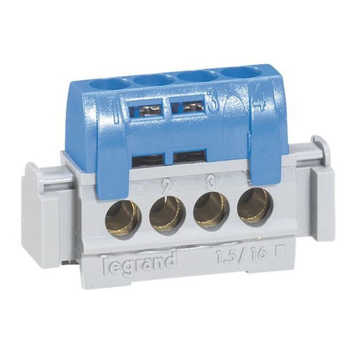 [LEG004840] Bornier De Répartition Isolé Ip2X Neutre 4X1,5Mm² À 16Mm² legrand 004840
