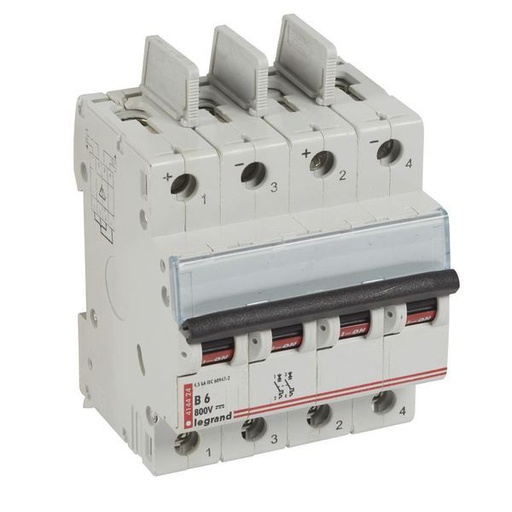 [LEG414424] Disjoncteur Bipolaire 4 Modules Courbe B 6A 800V Dc legrand 414424