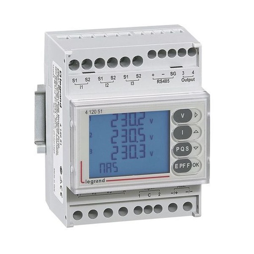 [LEG412051] Centrale De Mesure Emdx³ Lcd Sortie Rs485 Et À Impulsion 4 legrand 412051