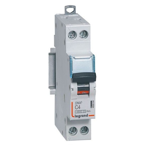 [LEG406864] Disjoncteur Dnx³ 4500 Vis/Vis U+N 230V~ 4A 6Ka Courb legrand 406864