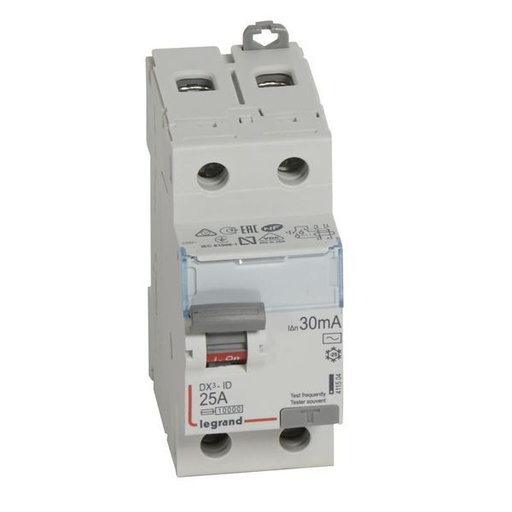 [LEG411504] Inter Diff Dx³-Id Arrivée Haut/Départ Bas Vis 2P 230V~ 25A T legrand 411504