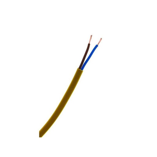 [CAB-0004] Câble Électrique Meplat Souple H03Vvh2F 2X0.75 Doré - Couronne De 10M