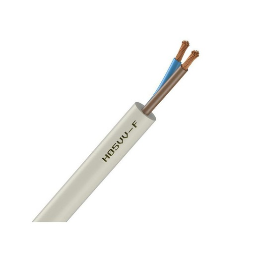 [CAB-1141] Câble Électrique Souple H05 VV-F Blanc 2X1 mm² - Couronne De 50M