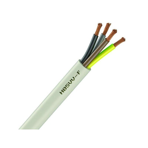 [CAB-1147] Câble électrique souple H05VV-F blanc 4G1.5 mm² - couronne de 50m