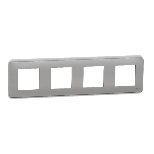 [SCHNU400830] Unica Pro - plaque de finition - Alu - 4 postes NU400830