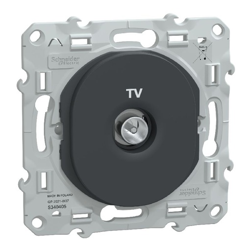 [SCHS340405] Ovalis - prise TV simple - Anthracite S340405