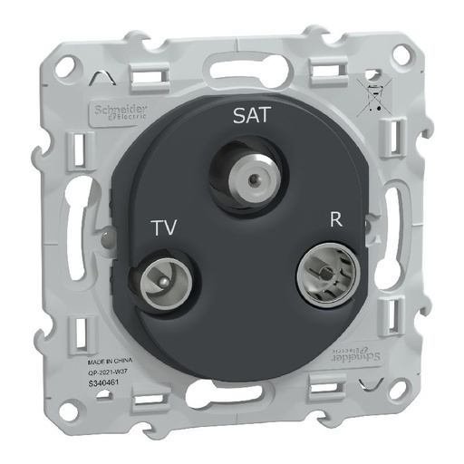 [SCHS340461] Ovalis - prise TV/R/SAT - Anthracite S340461