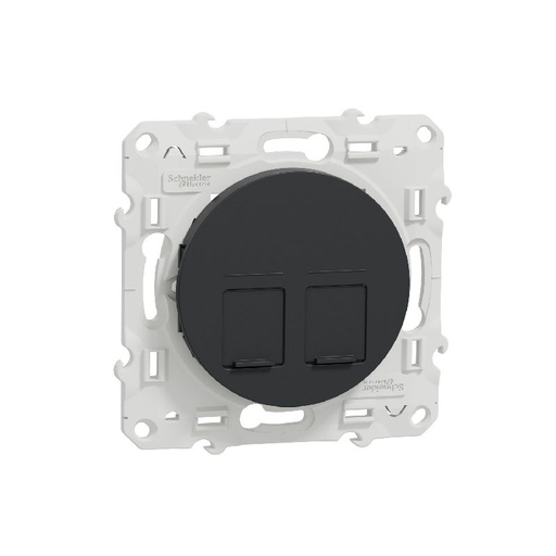 [SCHS540410] Odace, prise double RJ45 Anthracite, sans connecte S540410