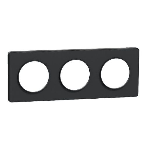 [SCHS540806] Odace Touch, plaque Anthracite 3 postes horiz. ou S540806