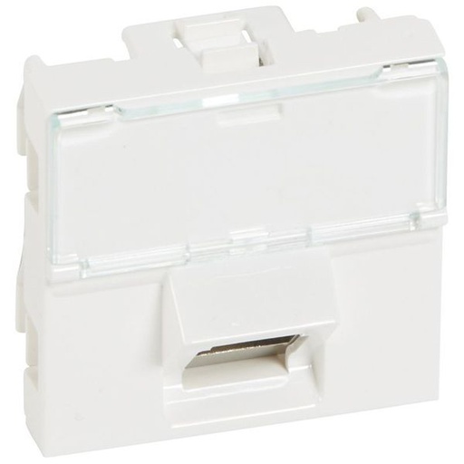 [LEG076507] Prise Rj45 Cat 6 Stp 2 Modules 45 Degres Blanc Mosaic legrand 076507